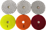 4-inch dry diamond polishing pad for granite and quartz surfaces.