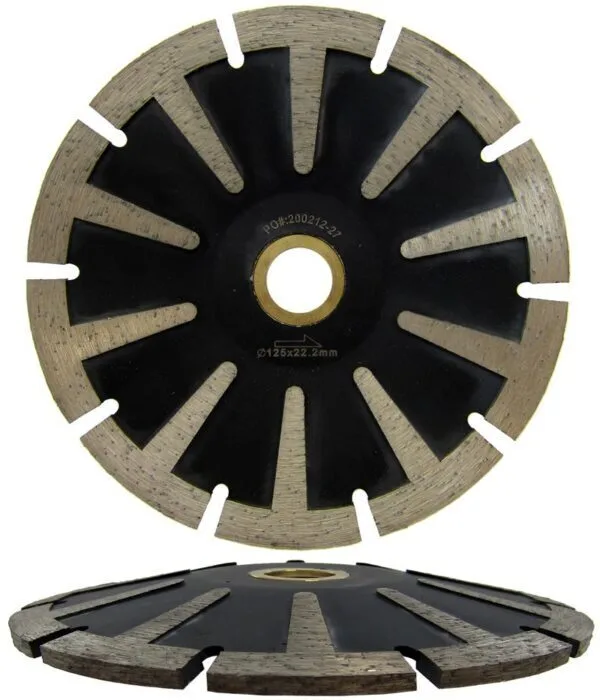 5-inch segmented granite blade with a concave design for efficient cutting and precision.