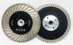 5-inch diamond blade for flush cuts in masonry and tile applications.