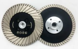 5-inch diamond blade for flush cuts in masonry and tile applications.