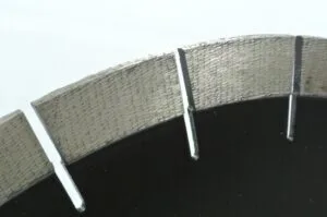 Granite-patterned diamond bridge saw blade for precision cutting in stonework.