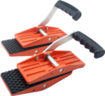 Single handle carry clamps for glass, stone, and porcelain lifting.