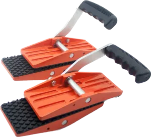 Single handle carry clamps for glass, stone, and porcelain lifting.