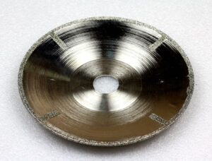 Concave electroplated blade ideal for marble cutting and precision craftsmanship.