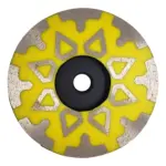 Medium diamond resin cup wheel for efficient grinding and polishing, 4 inches in diameter.