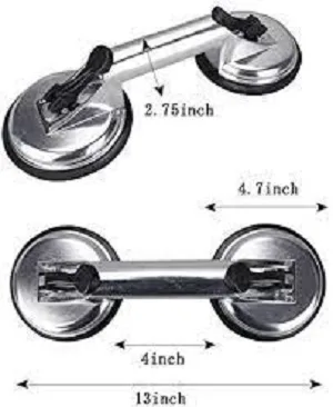 Double vacuum suction cup lifter designed for lifting granite and heavy materials easily.