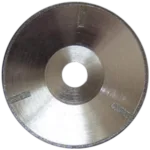 Electroplated concave diamond blade for cutting marble and stone surfaces.