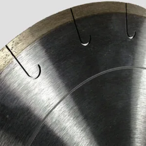 Diamond blade for precision cutting in J-slot design.