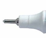 Metal tip of a paint marker for precise and durable marking on various surfaces.