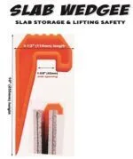 Granite stone slab wedge ideal for countertops and construction projects.