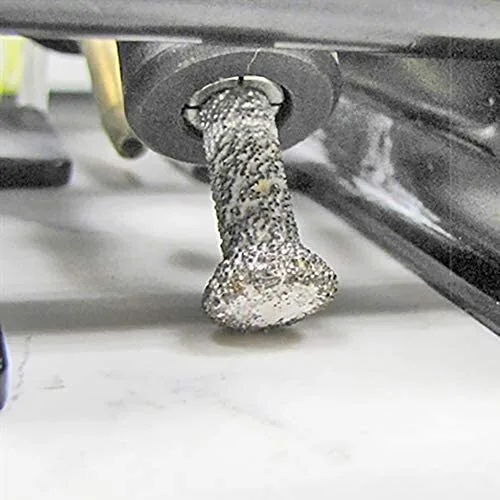 Diamond anchor bit for quartz drilling applications.