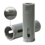 Vacuum-brazed diamond core bit for dry drilling granite and stone efficiently.