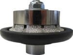 Premium vacuum-brazed diamond router bit for demi half bullnose edge finishing.
