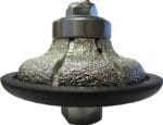 Vacuum-brazed diamond router bit for precision ogee shaping in stone and counter tops.