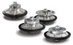 Vacuum-brazed diamond router bits for efficiently profiling tile and granite surfaces.