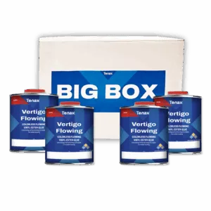 Tenax® Adhesive Vertigo Water Clear Flowing Big Box | 4 x 1.25 Gallon